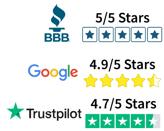 BBB Google Trustpilot Rating