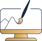 Icon of a computer being painted