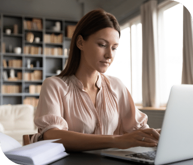 Woman working on computer